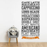 Vinilo Decorativo Tipos De Café