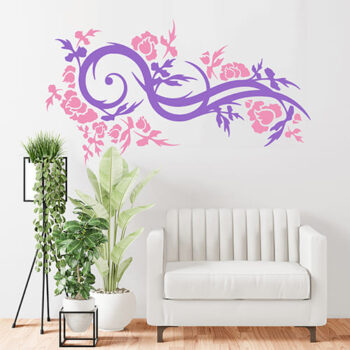 Vinilo Decorativo Hojas y Curvas