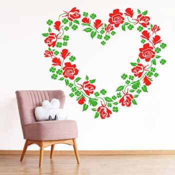 Vinilo Decorativo Corazón de Flores