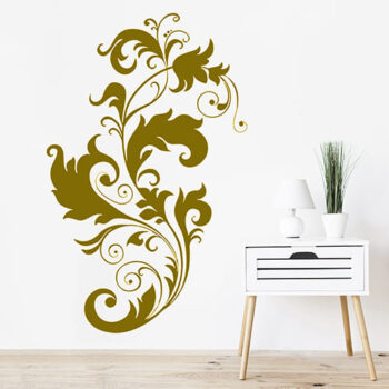 Vinilo Decorativo Pluma y Hojas