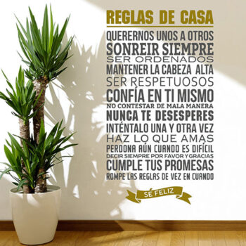 Vinilo Decorativo Reglas de Casa