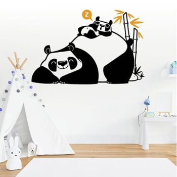Vinilo Decorativo Pandas Durmiendo