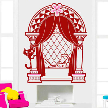 Vinilo Decorativo Gatos en la Ventana