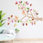 Vinilo Decorativo Árbol Primavera Marrón