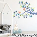 Vinilo Decorativo Árbol Primavera Azul