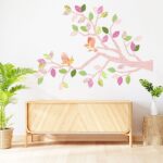 Vinilo Decorativo Árbol Primavera Rosado