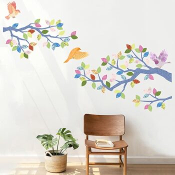 Vinilo Decorativo Árbol Rama Azul