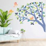 Vinilo Decorativo Árbol Roble Azul