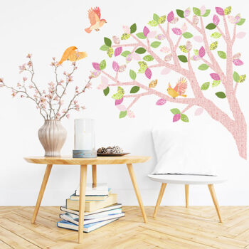 Vinilo Decorativo Árbol Roble Rosado
