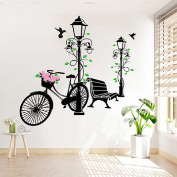 Vinilo Decorativo Bicicleta y Faroles