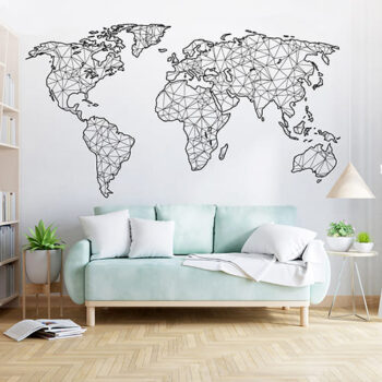 Vinilo Decorativo Mapamundi Líneas